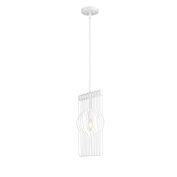 Z-Lite Contour 1 Light Mini Pendant, White & Gloss White 801MP-WH - main